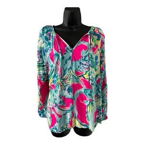 Lilly Pulitzer Willa Top Magenta Hottie